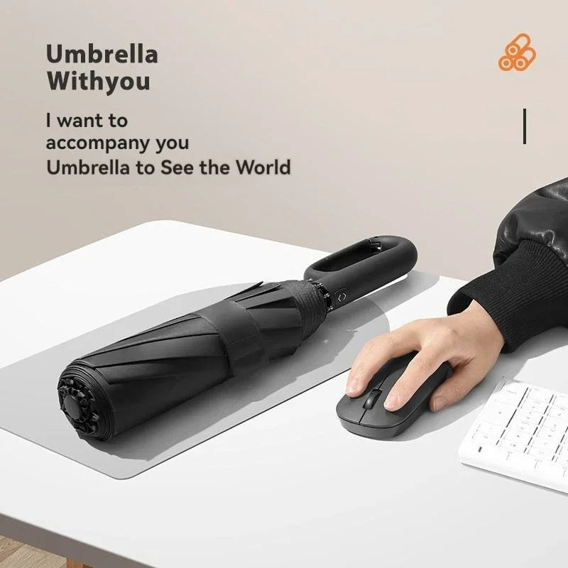 Automatic Umbrella for Men Women Fully Opened Ring Buckle Design 20 Ribs Extra Large Folding Strong Sunshade Double Umbrella Oasis Select