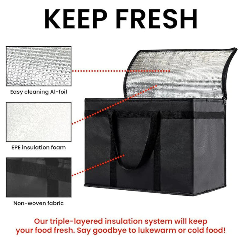 Extra Large Capacity Insulated Bag Aluminum Foil Thickened Ice Pack Large Capacity Thickened Takeaway Insulated Bag Fresh-Keepin Oasis Select