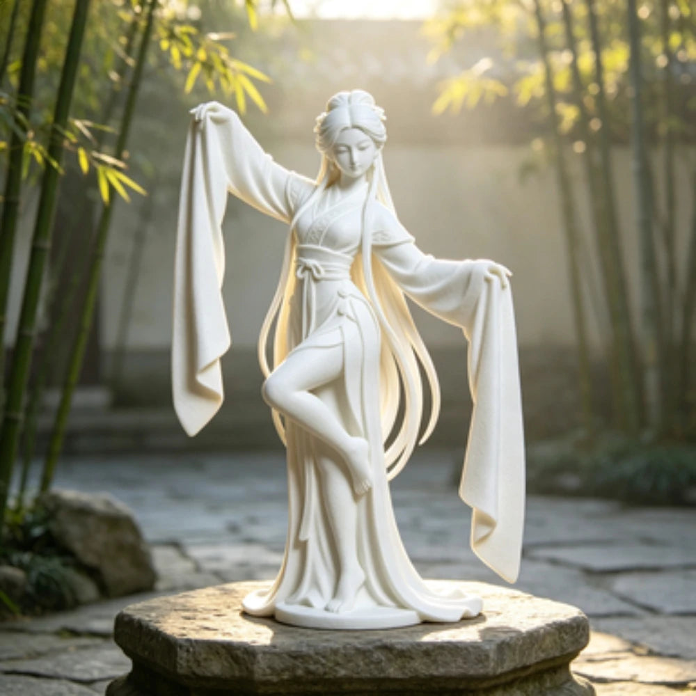 3D Printed Chinese Water Sleeve Dance Sculpture Elegant Classical Dancer Figurine Oriental Art Desktop Decor Art Collector Gifts Oasis Select