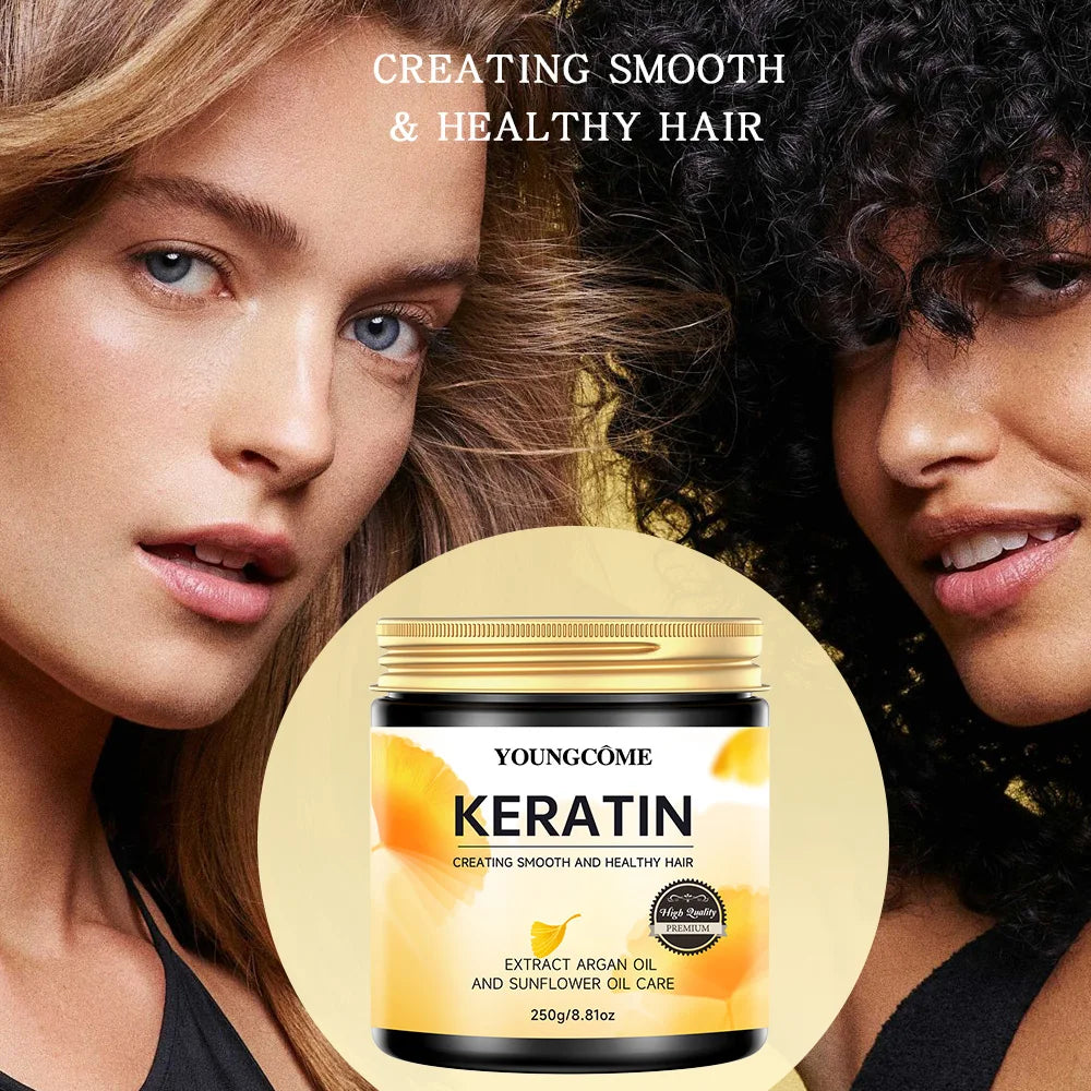 Keratin Hair Mask with Argan Oil – Sulfate-Free, 250g | YOUNGCOME