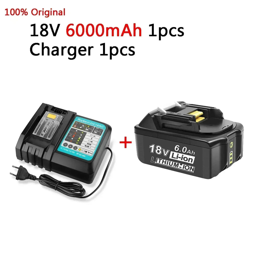 18V 6000mAh For Makita Battery Rechargeable Power Tools Battery with LED Li-ion Replacement LXT BL1860B BL1860 BL1850 3A Charger Oasis Select 1 B and 1 C