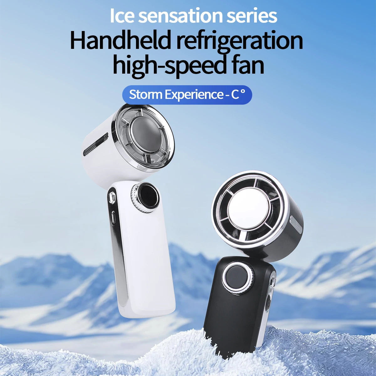 Portable Semiconductor Ice Cooling Handheld Fan 100 Speed Adjustable Fan Foldable Personal Fan High Speed Turbo Fan Oasis Select