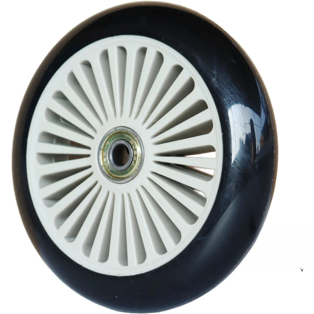 120MM PU Caster Wheel Set for Scooters Roller Skates Carts 8mm Shaft Silent Rolling High Load Capacity Up to 300 Lbs Pink Oasis Select gray