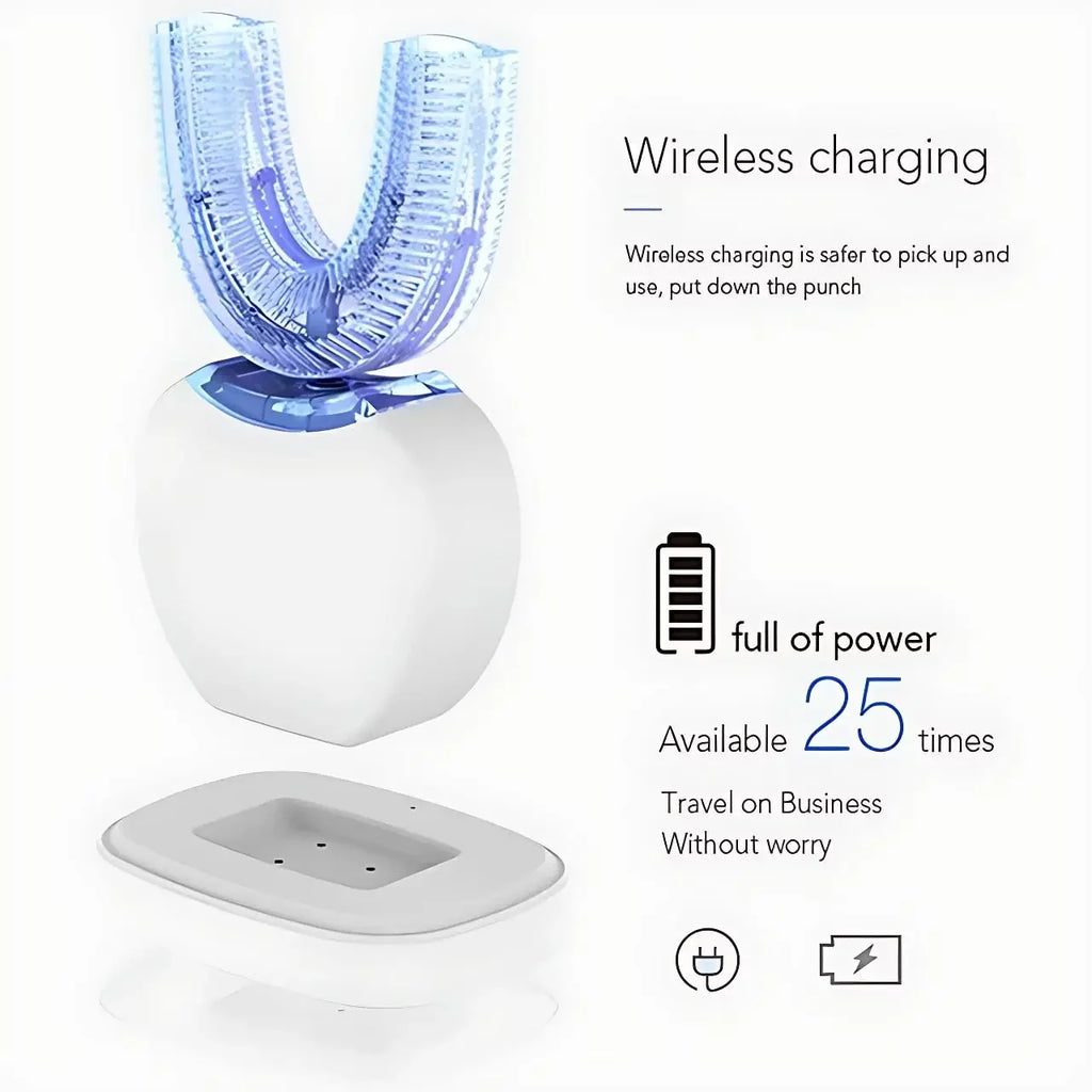 Ultrasonic Toothbrush,U Shape Toothbrush Ultrasonic Teeth Cleaner Teeth Whitening Lamp Adult Electric Automatic Toothbrush Oasis Select
