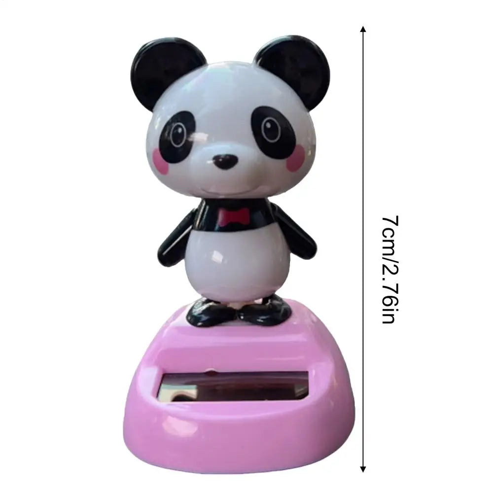 Solar Power Cute Panda Car Dashboard Decorations Automatic Head Swinging Doll Car Dashboard Ornament Gift Auto Interior Decor Oasis Select 1PC