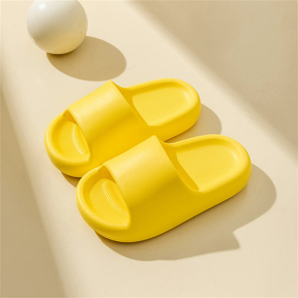 Children Bathroom Slippers Summer Solid Color Anti Slip Soft Sole Kid Slippers 4-10 Years Old Boys and Girls Cute Home Slippers Oasis Select Yellow 24