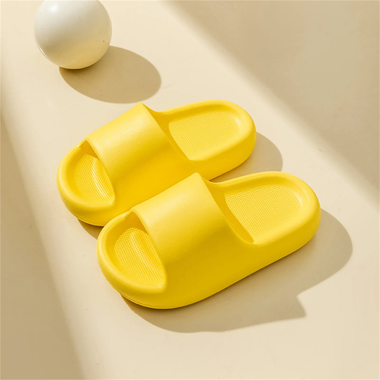 Children Bathroom Slippers Summer Solid Color Anti Slip Soft Sole Kid Slippers 4-10 Years Old Boys and Girls Cute Home Slippers Oasis Select Yellow 24