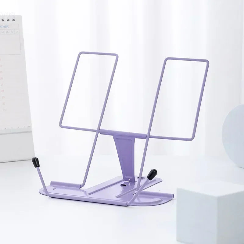 Simple metal reading stand, foldable reading stand, portable reading bookshelf, music stand Oasis Select PURPLE