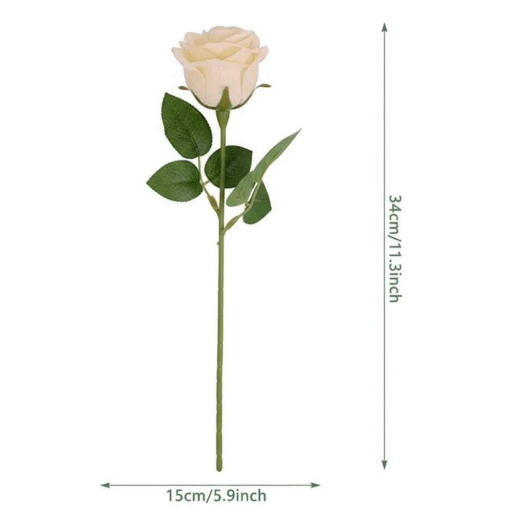 Silk Rose Artificial Bouquet | Realistic Faux Flower Stem Décor