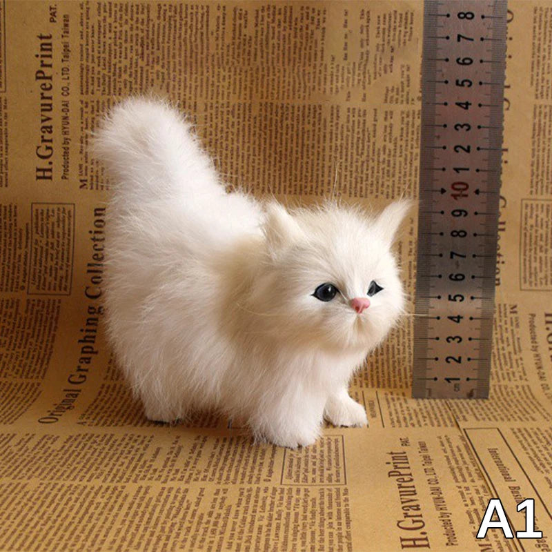 Realistic Simulation Cat Plush Toy – Soft Stuffed Kitten Gift Stuffed Plush Toy Oasis Select WHITE