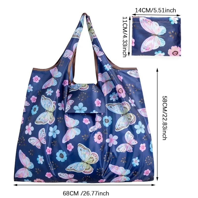 Tote Bag Large Capacity Tote Bag Satchel Lightweight Shopping Bag Printed Pattern Outdoor Foldableable Satchel Camping Travel Oasis Select Blue