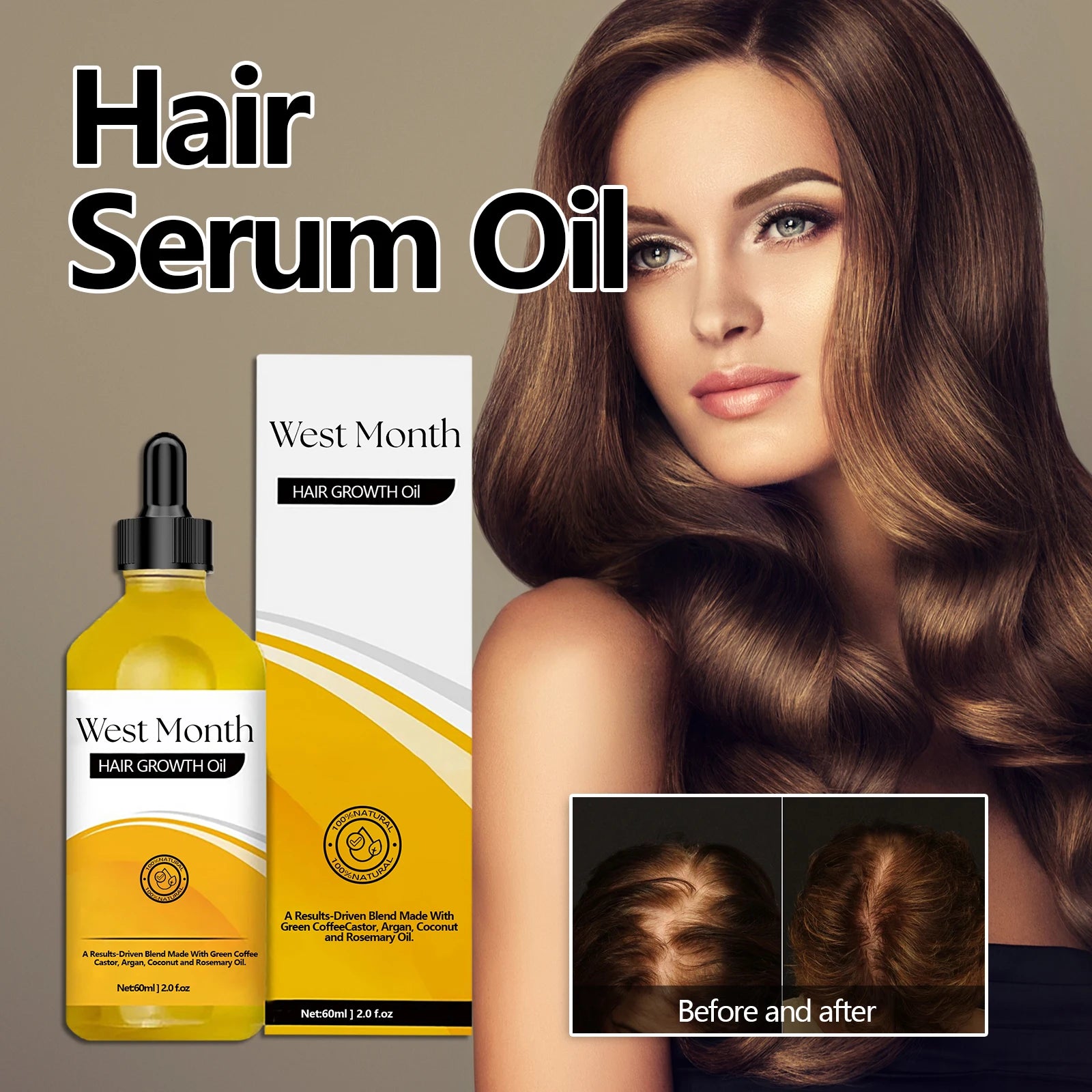 West&Month Scalp Serum Oil – Hair Regrowth & Thickening 60ml Hair Growth Serum Oasis Select Default Title