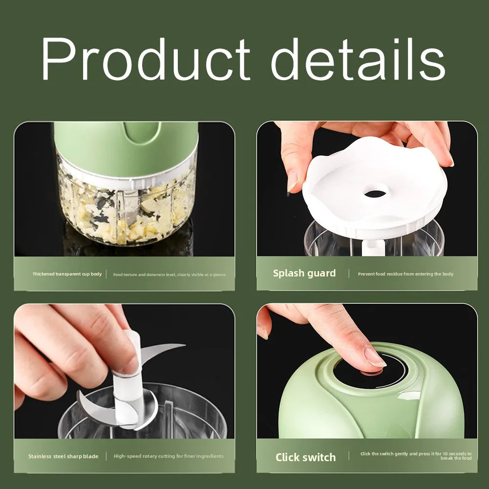 Electric Garlic Press & Ginger Chopper | USB Rechargeable Mini