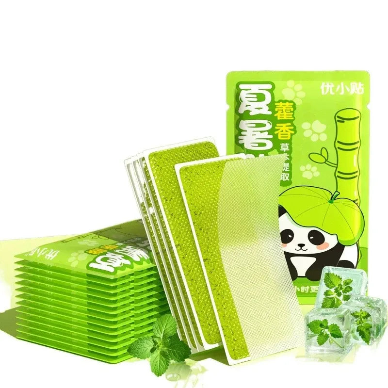 10Pcs Herbal Fast Cooling Patches Quick Temperature Drop Body Cool Stickers For Outdoor Travel Summer Heat Relief Daily Care Oasis Select