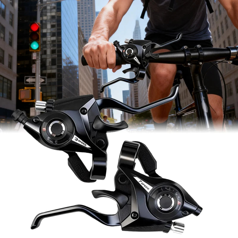 For Bike Compatible ST-EF51 3x7 3x8 Speed Trigger Shifter with V Brake Lever Set Mountain Bike MTB Handlebar Shifter Black Oasis Select