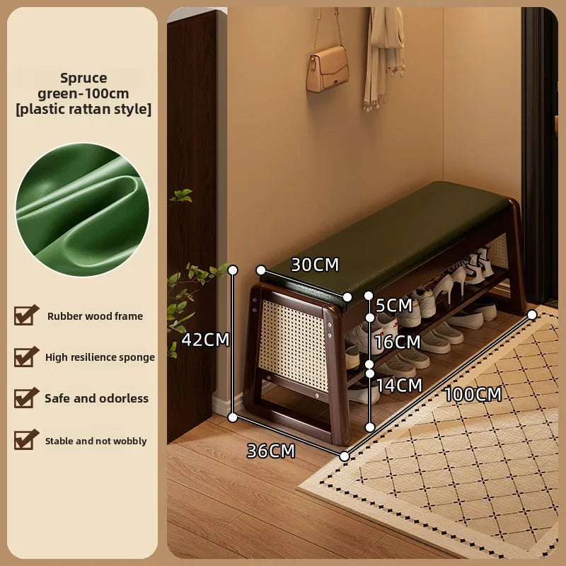 shoe change stool shoes can be worn at home, the shoe cabinet can be integrated and stored, and the entrance is narrow. Oasis Select 100 long dark green