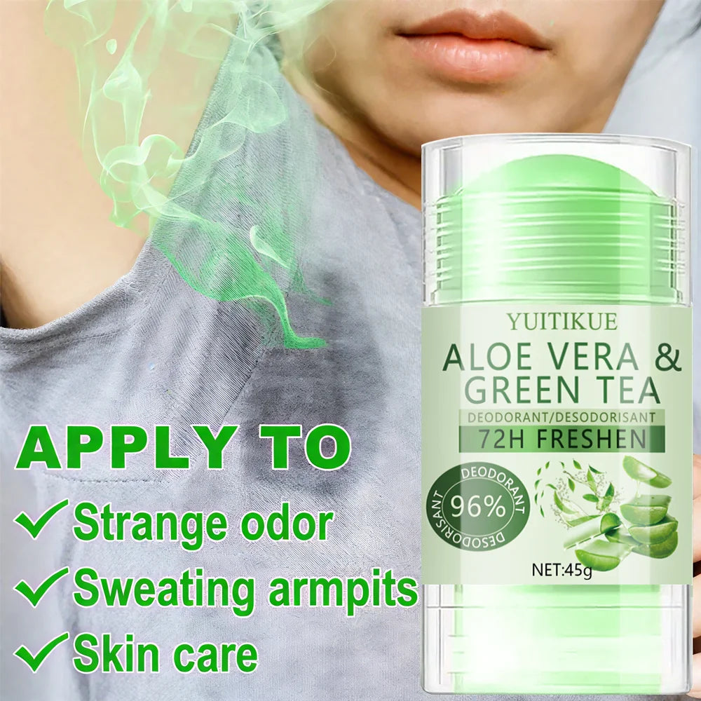 YUITIKUE Aloe & Green Tea Deodorant 45g – 72H Odor Control