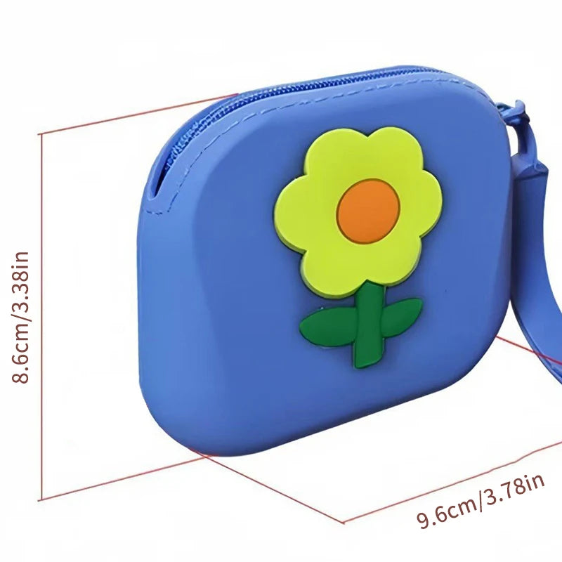 Flower Silicone Mini Wallet & Coin Purse with Lanyard | Waterproof