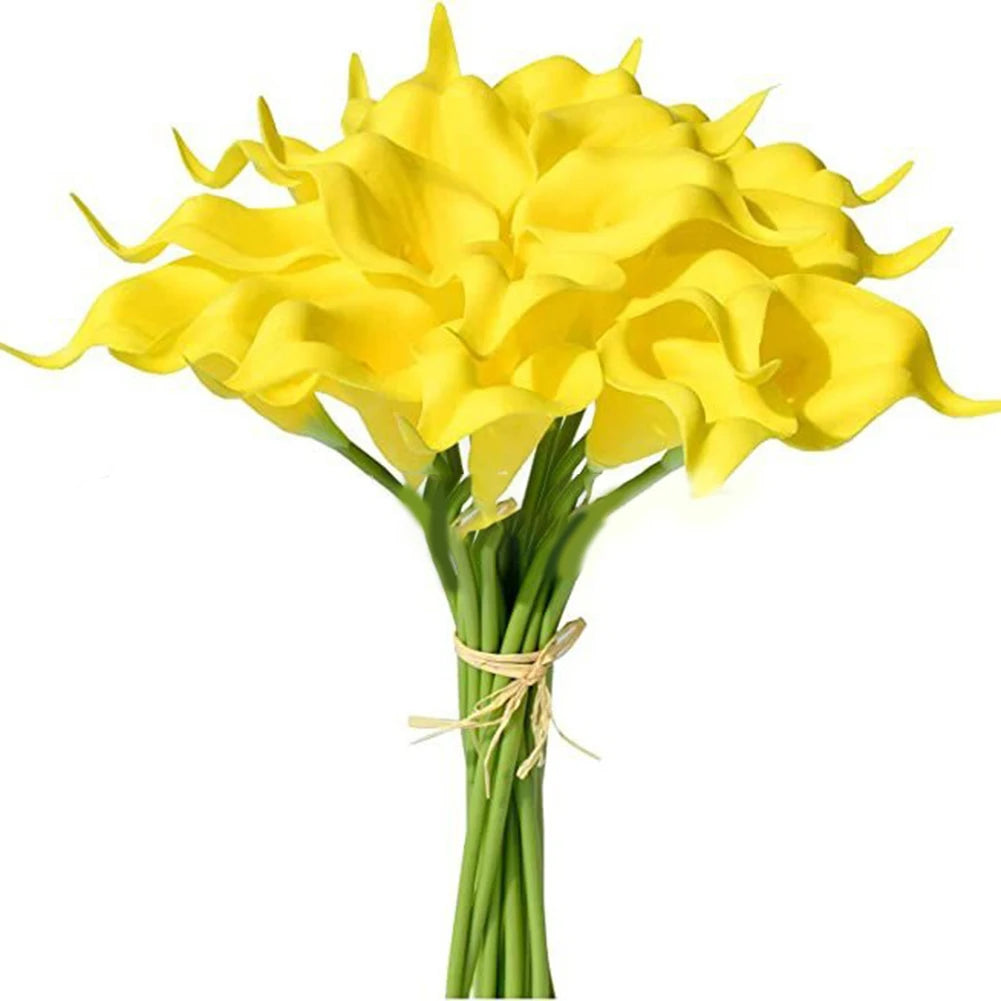 Calla Lily Artificial Bouquet – Wedding & Home Decor Flowers Artificial Flower Bouquet Oasis Select yellow