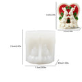 3d Rabbit Mold Silicone Love Rabbit Silicone Mold Candle Decoration Mold Three-Dimensional For Epoxy Molding Diy Projects Home Oasis Select White