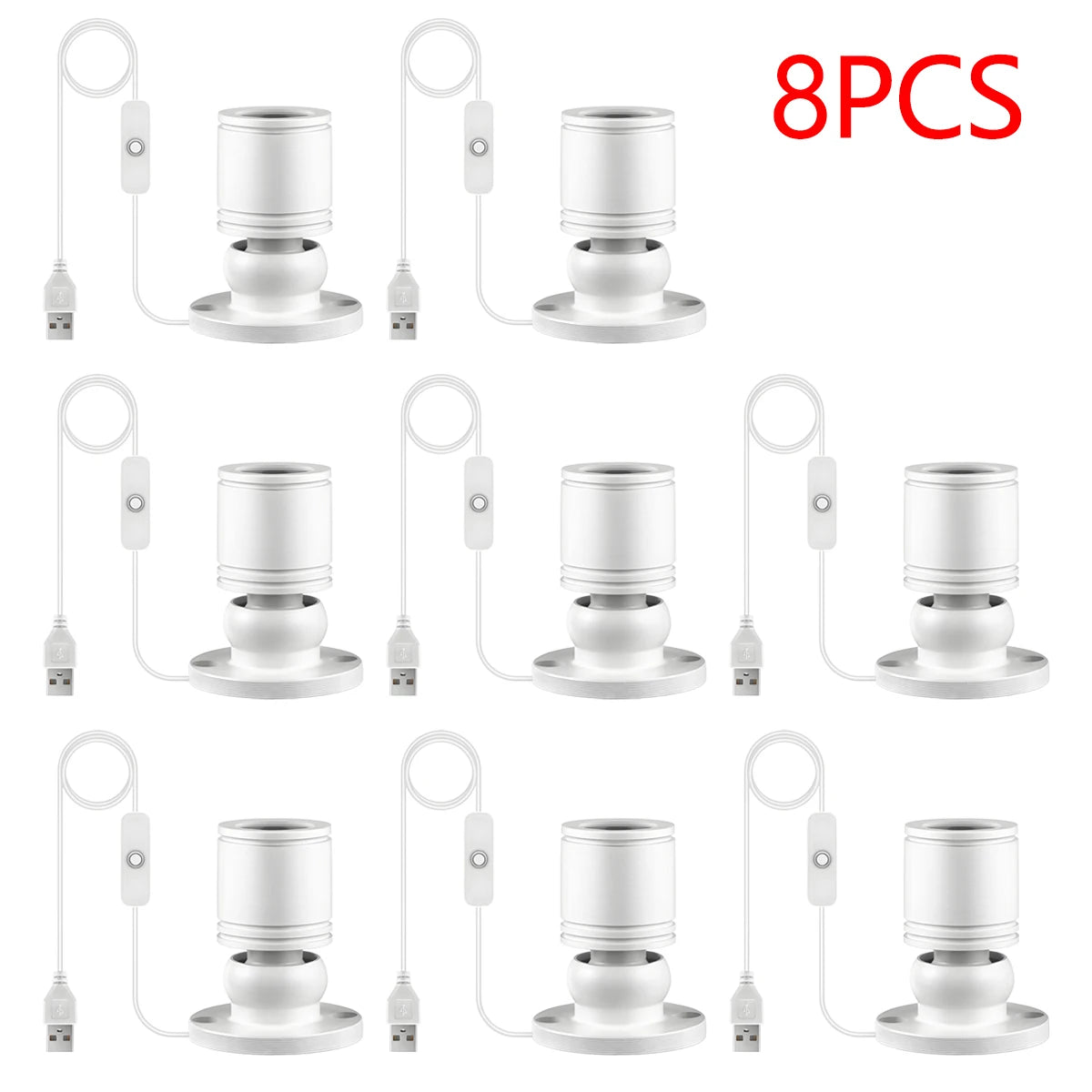 USB 5V 2-10pcs SpotLight Decor Lights for Wine Closet Anime Character Display Shelf Collectibles Souvenirs Cabinet Downlight Oasis Select 8x White Shell Yellow Light
