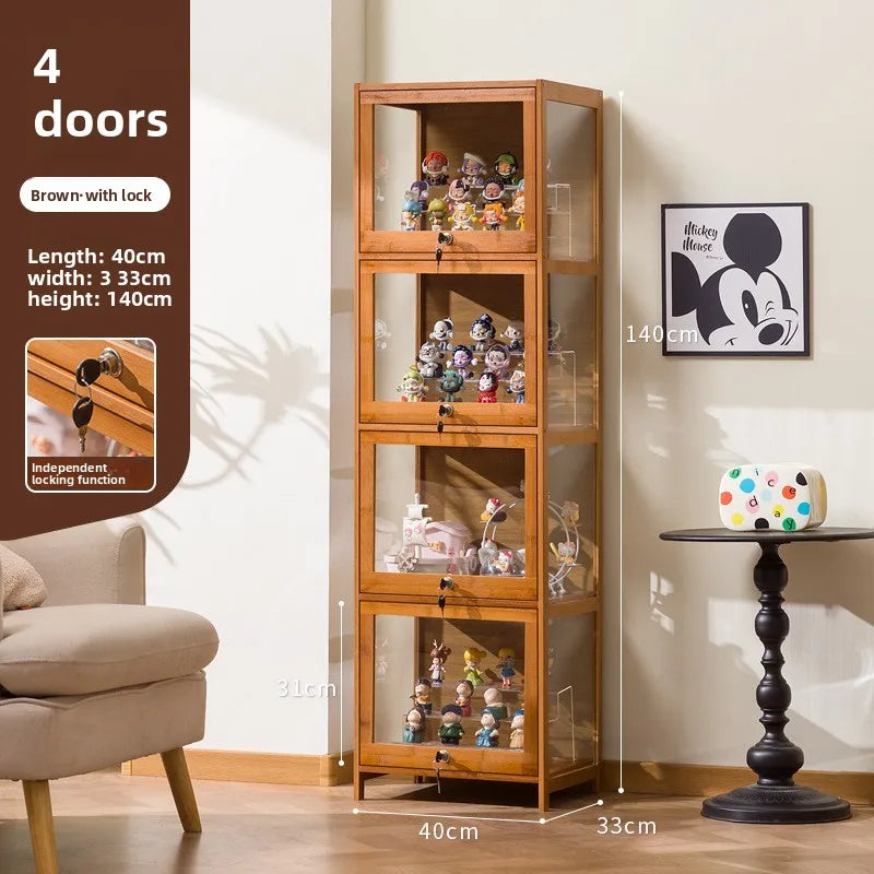 Figure display cabinet with lock acrylic display stand transparent dustproof model building block ornament shelf display box Oasis Select Four doors 40 long
