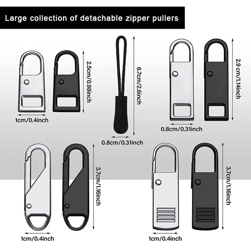 Metal Replacement Zipper Pulls & Cord Extenders – 5/10/20 Pack Zipper Pull Replacements Oasis Select
