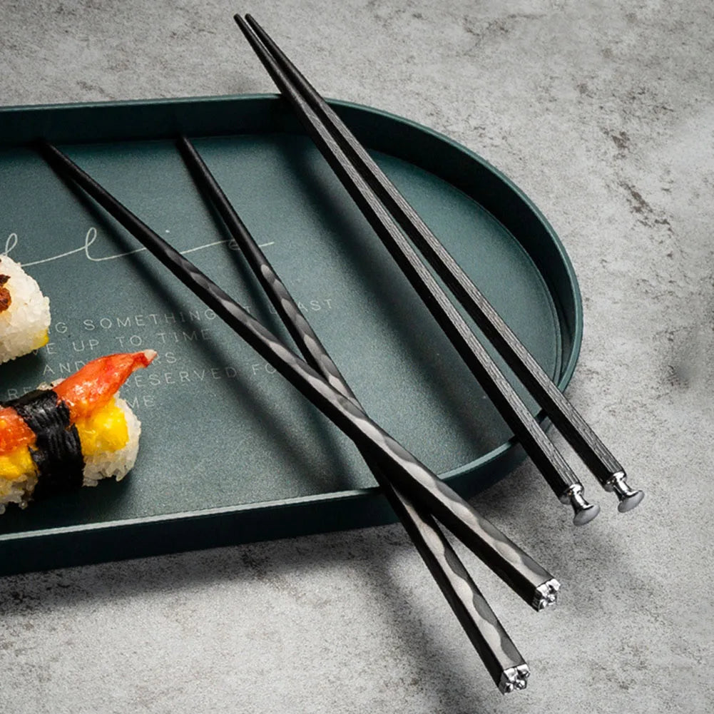 Premium Alloy Chopsticks Set – 5 Pairs, Non-Slip & Reusable