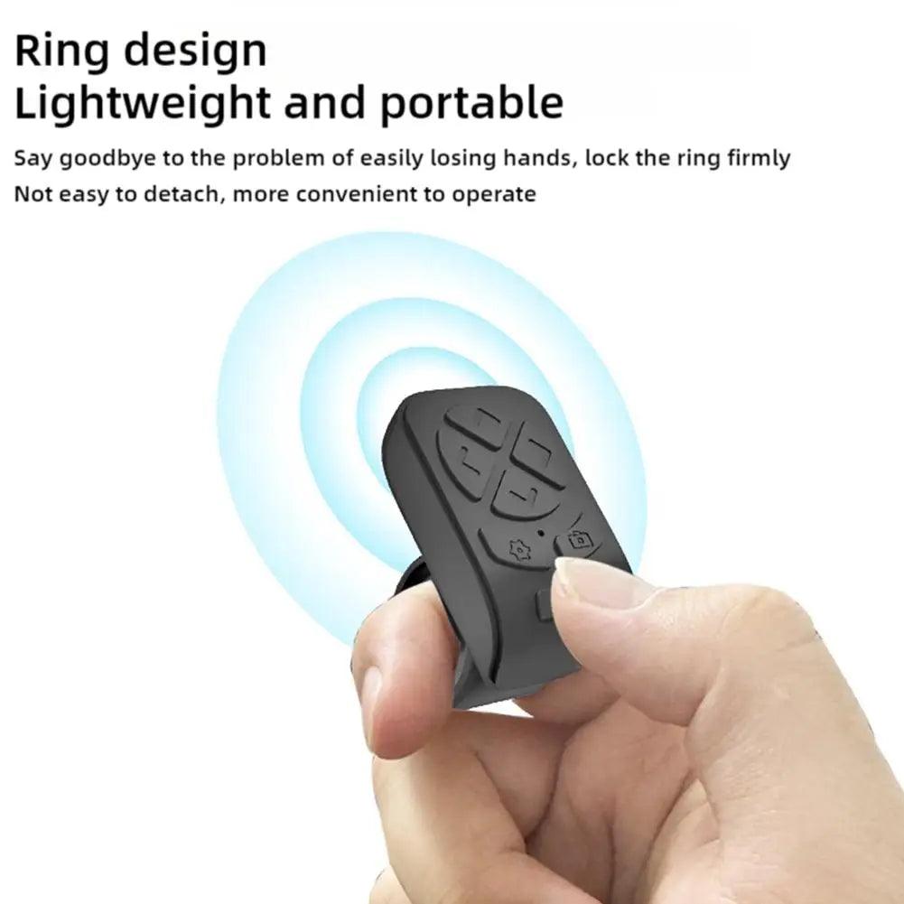 Bluetooth Finger Ring Remote – Selfie & Page Turner Controller