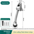 Zinc Alloy Foot-Operated Door Stopper Automatic Kickdown Door Hold Opener Punch-Free Windproof Door Stop for Home Hardware Oasis Select Silver