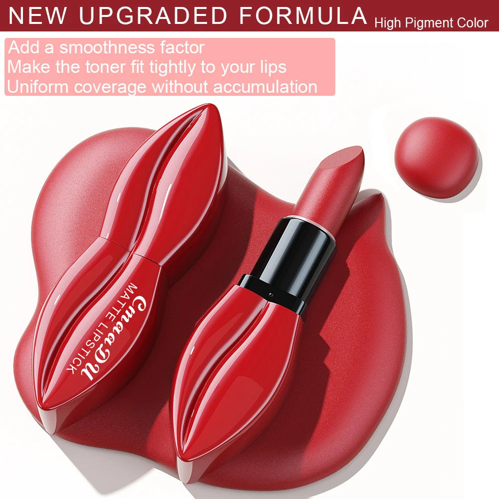 Matte Lipstick Velvet Lip Gloss 10pcs/set: Long-lasting Waterproof Plumping Multi-use Bright Red Tomato Red Y2K Valentine's Da Oasis Select