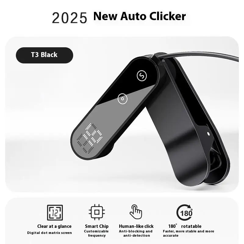 Screen Auto Clicker Simulated Finger Clicking For TikTok Smart Phone App Video Live Streaming Screen Touch Tripods Tapper Device Oasis Select Black