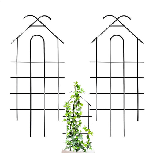 2Pcs Garden Trellis for Climbing Plants Potted Vines Vegetables Flowers Patio Metal Wire Lattices Grid Panels Support Trellis Oasis Select