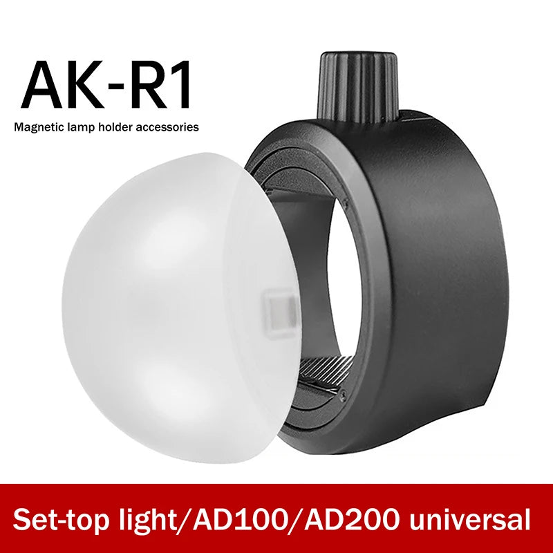 New 1Pc AK-R11 Magnetic Dome Diffuser Replacement For V1 Round-Head Flash/for AD200/AD200Pro/for Flash Series V1/S-R2 Spare Part Oasis Select
