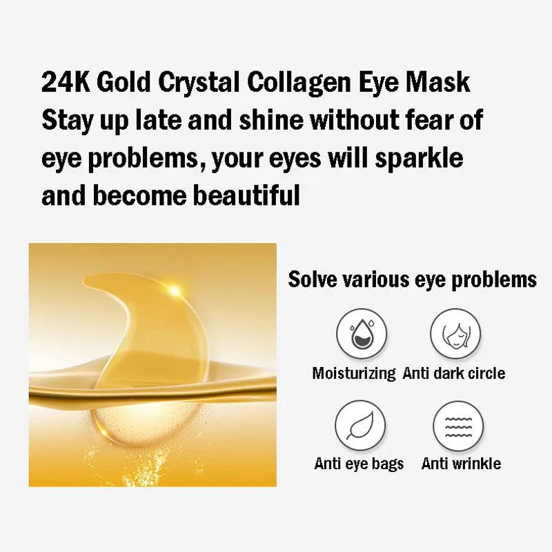 BIOAOUA 60pc Seaweed Gold Collagen Eye Mask – Dark Circles & Anti-Aging Eye Gel Mask Oasis Select