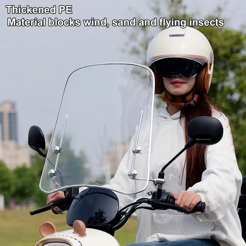 ATV Windshield Adjustable Motorcycle Windscreen Flexible Flyscreen High-Definition Large Wind Splitter Windshield Replacement Oasis Select