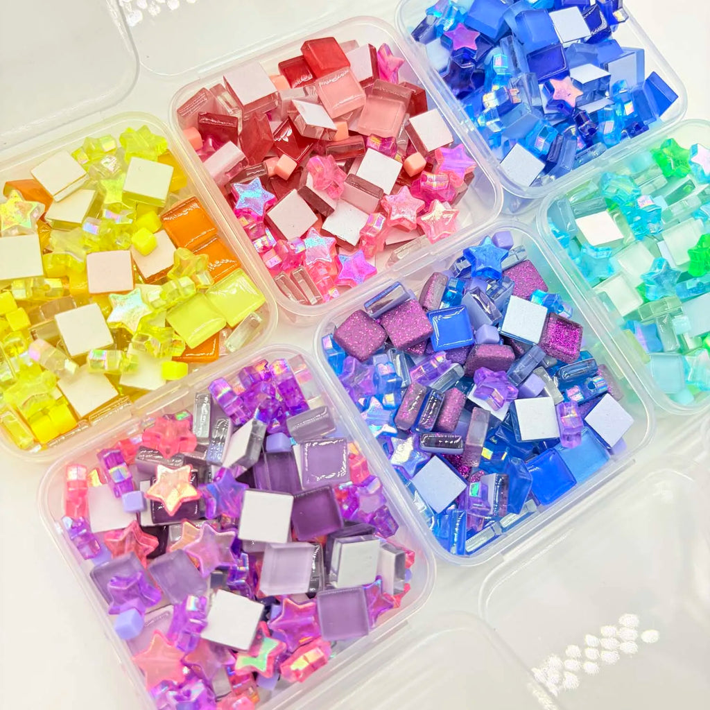 1 Box Glitter Multicolor Mosaic Tiles Handmade Craft Mosaic Crystal Glass Supplies Art Mosaic Making Home Decor Oasis Select
