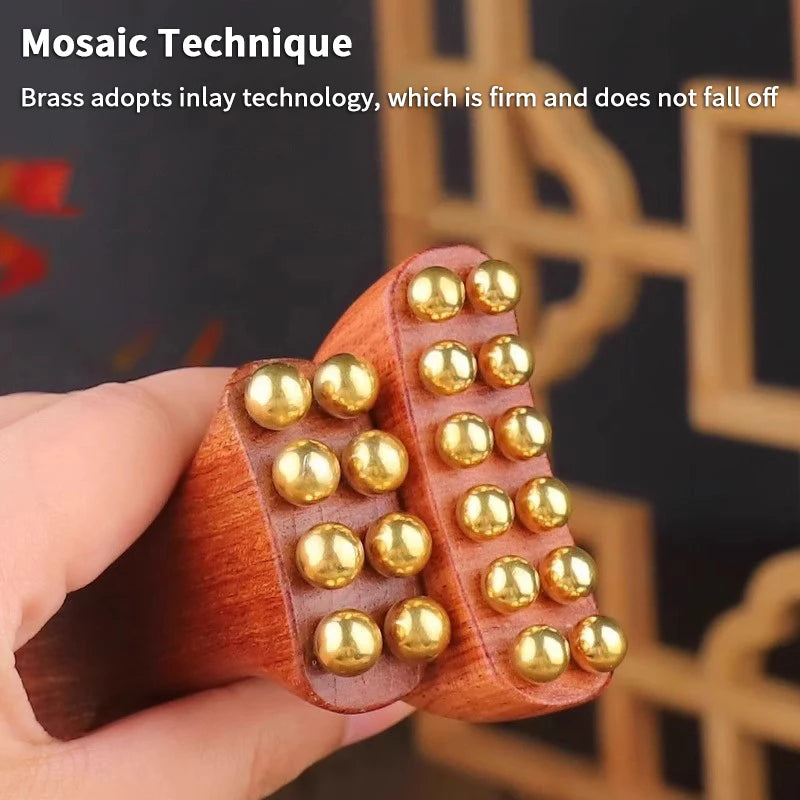 Brass Gold Bead Facial Fascia Lifting Tool Cheek Beauty Massage Gua Sha Lymphatic Drainage Massager Trigger Point Relaxation Oasis Select