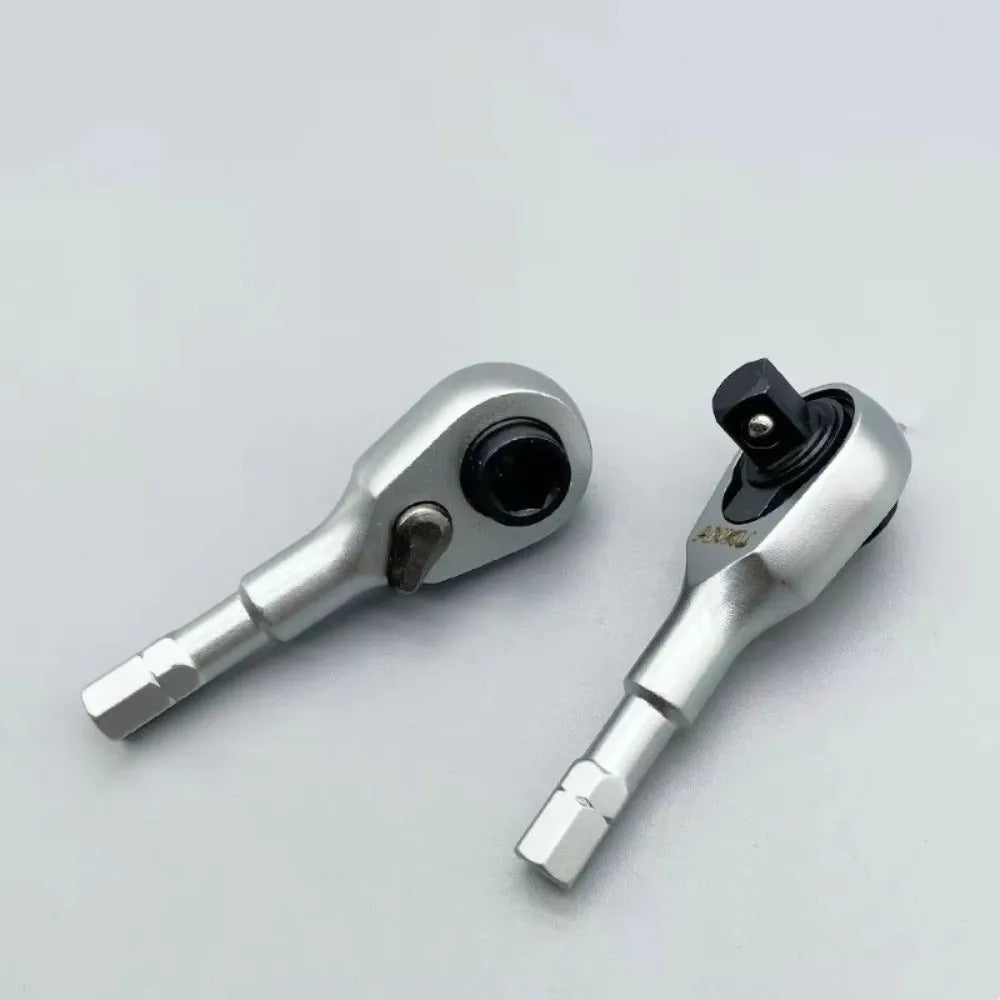 2-in-1 Hex Mini Ratchet Wrench Two-way High Precision Hex Bits Adapters Portable 1/4 Inch Drive Ratchet Adapter Oasis Select