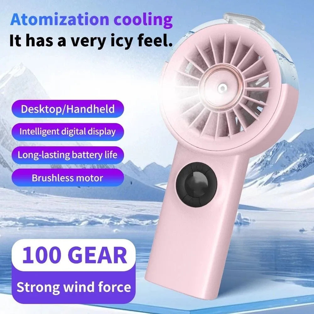 Portable Cooling Spray Fan Durable Low Noise Mini Cooling Fans Rechargeable Water Cooling Small Personal Cooling Fans Outdoor Oasis Select