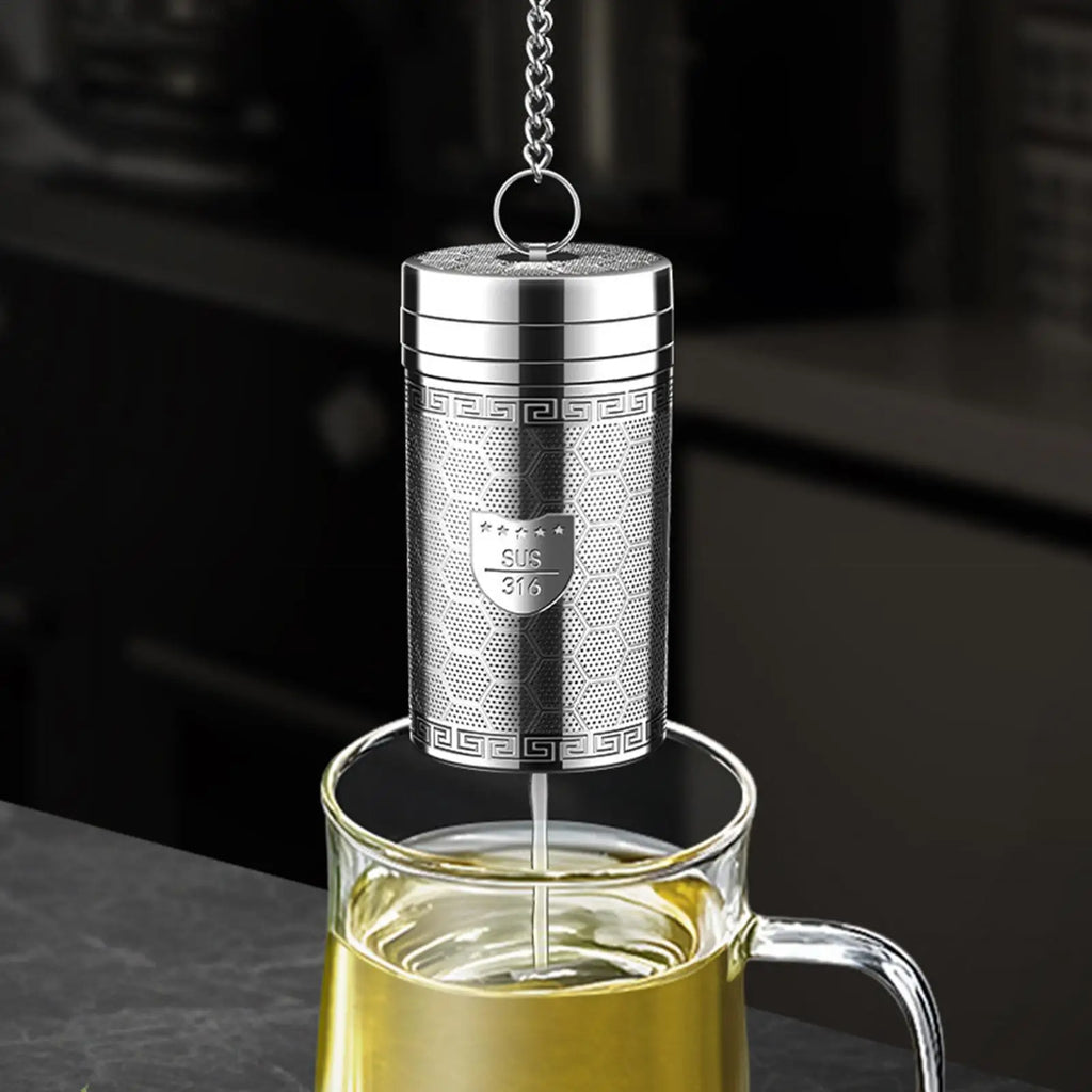 Tea Infuser Stainless Steel Tea Strainer with Extended Chain Hook Extra Fine Mesh Tea Strainers for Loose Tea Teapot Filter Oasis Select