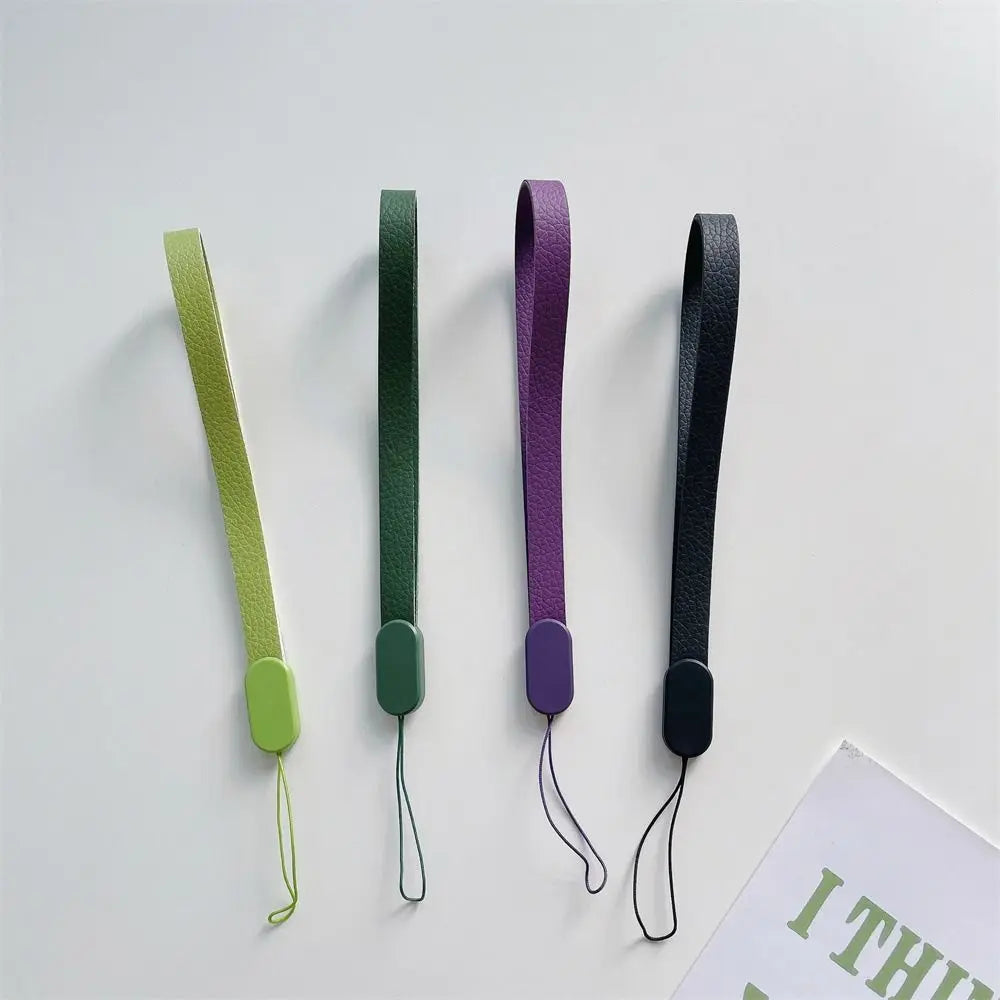 Mobile Phone Lanyard Short Wrist Strap Simple Leather Fashion Tag Chain Bag Accessories Pendant Phone Universal Anti Lose Strap Oasis Select