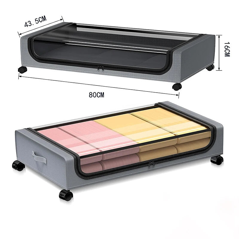 Underground Storage Boxes Bedroom Sliding Containing Box Large Clear Dust-proof Storage Bin Clothing Organizer with Lid Boxes Oasis Select