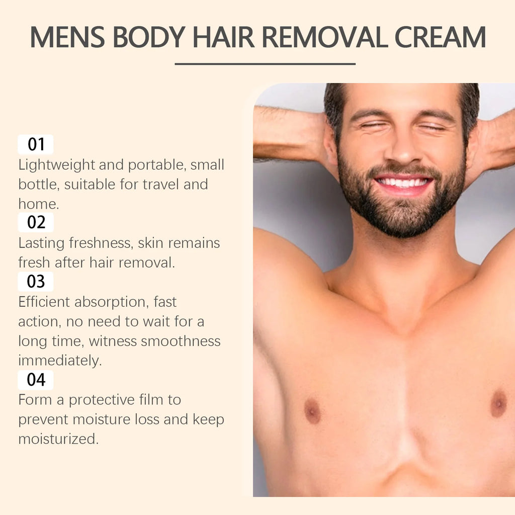 East Moon Men's Hair Removal Cream & Scraper – Painless Body Hair Removal Cream Oasis Select