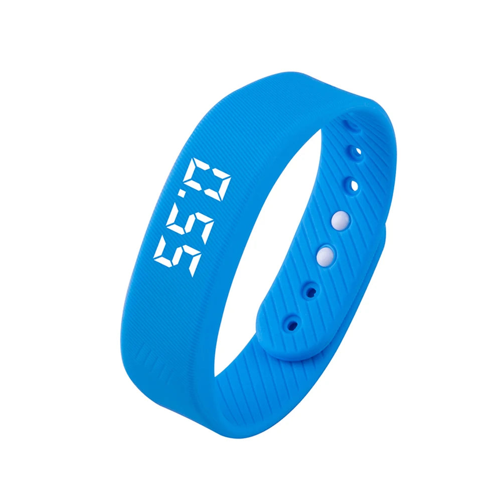 LED Digital Smart Wristbands Waterproof Smart Clock Smartband With Running Pedometer Monitor Smart Band Vibration Alarm Reminder Oasis Select Blue