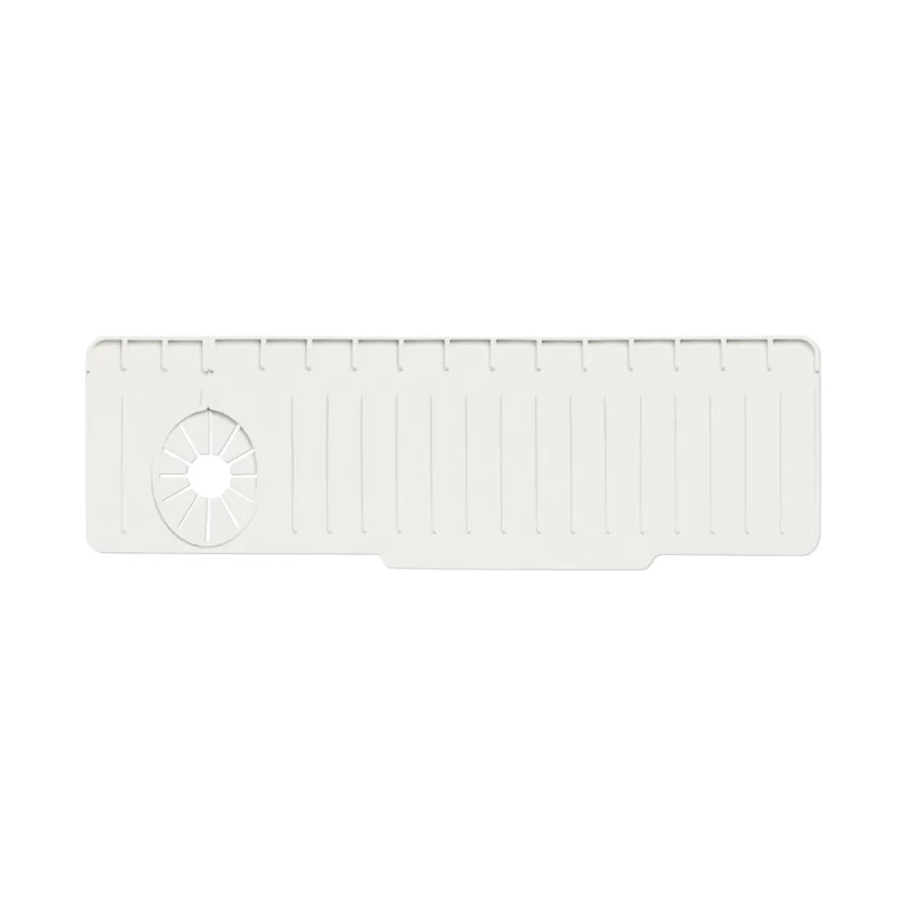Silicone Sink Splash Pad Large Size Single Side Faucet Drip Mat Non-Slip Countertop Protector Water Catcher Mat for Kitchen Sink Oasis Select Beige-50x15x2cm