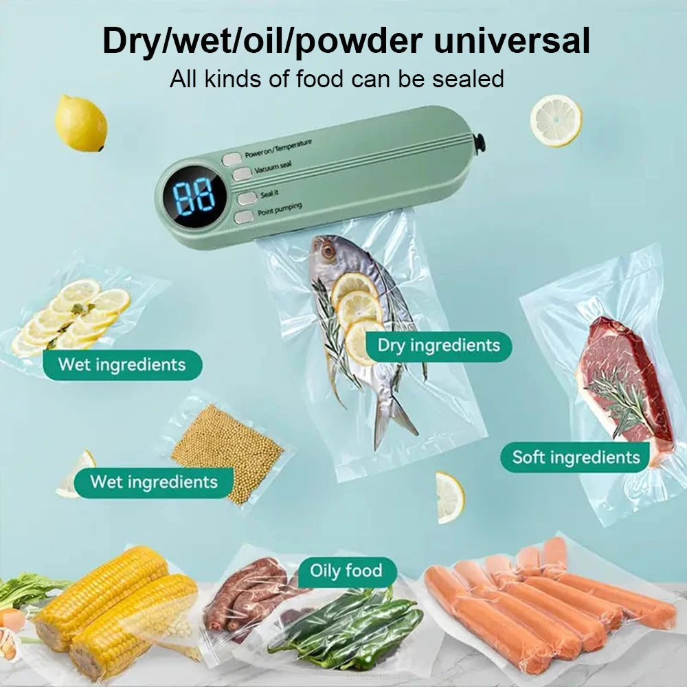 Food Vacuum Sealer Vacuum Packaging Machine for Food Mini Plastic Bags Sealer Automatic Household Food Vacuum Sealing Machine Oasis Select