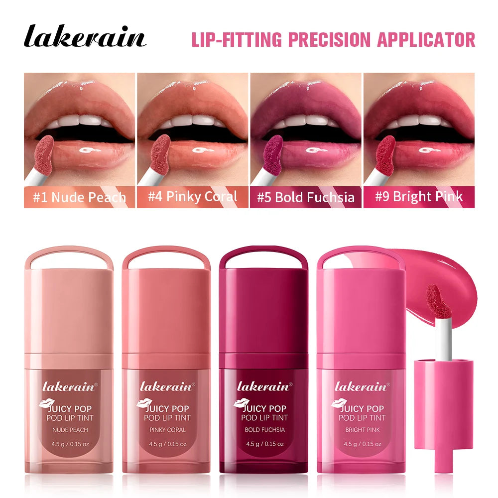 Juicy Hydrated Lip Tint Buildable Glossy Finish Ceramide Peptide Water-to-oil Formula Long-lasting Color Buckle Design Lip Tint Oasis Select