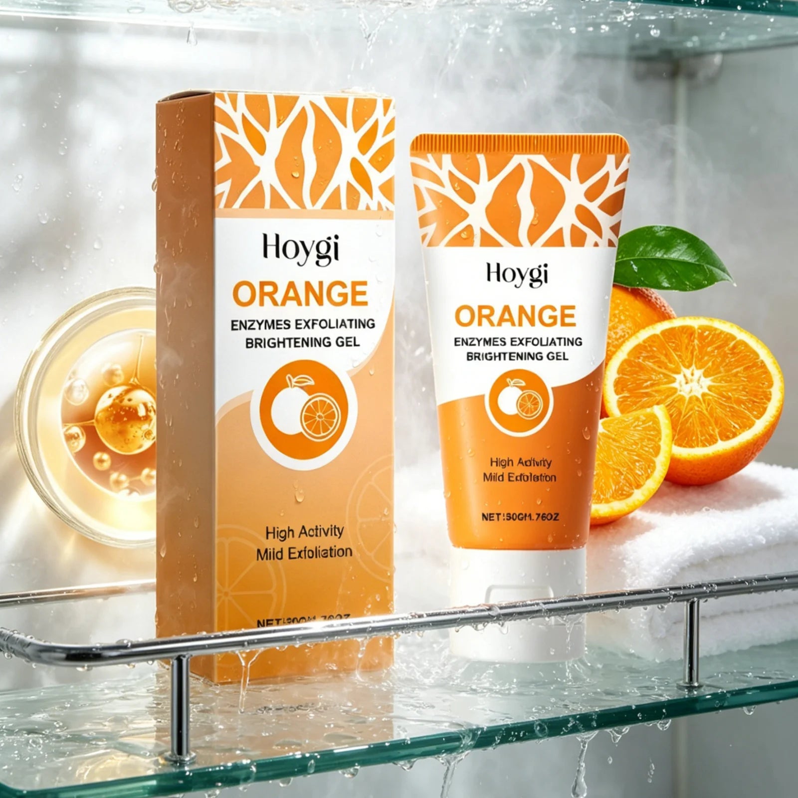 Hoygi Enzymes Exfoliating Brightening Gel Orange Oil Control Dead Skin Remove Unclog Pores Gentle Formula Facial Cleansing Gel Oasis Select