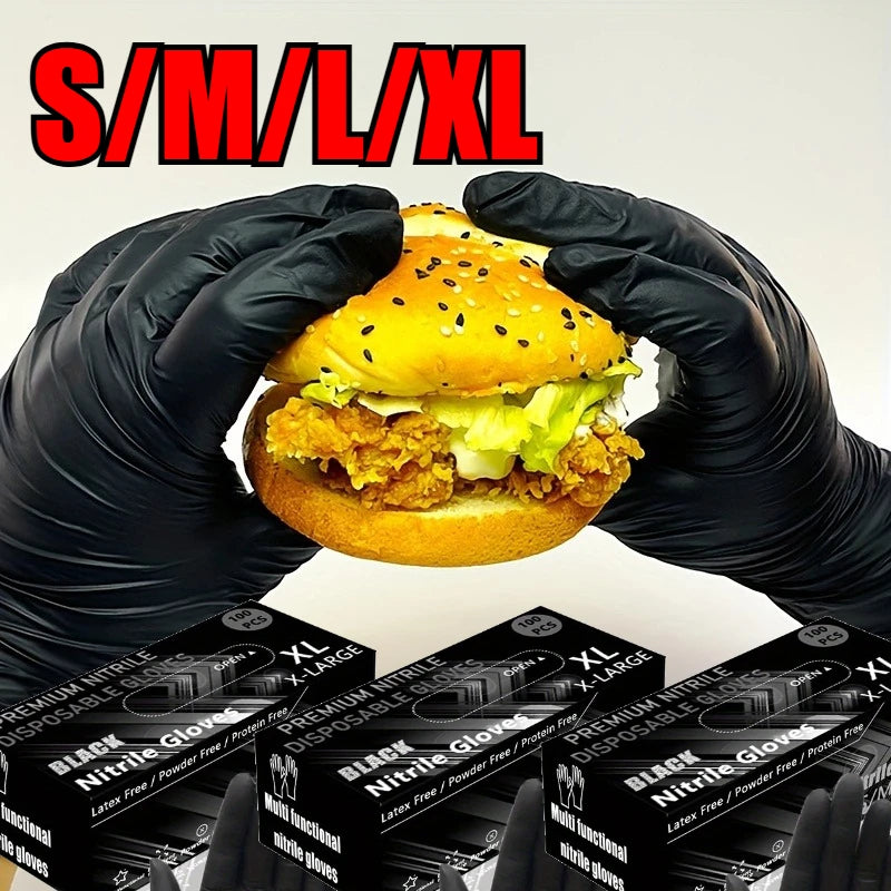 Black Disposable Nitrile Gloves Household Cleaning Disposable Nitrile Gloves Hairdressing and Nail Art Tools Disposable Apparel Oasis Select
